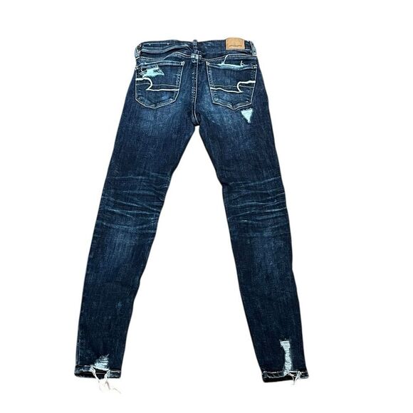 American Eagle Women’s Super Super Stretchy Hi Rise Distressed Jeggings, Size 0 - Picture 2 of 11